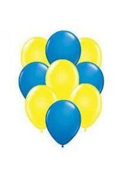 Firsat Ayi Deal Bear 100 Pieces Metalic Pearlescent Yellow Navy Blue Mixed Balloons