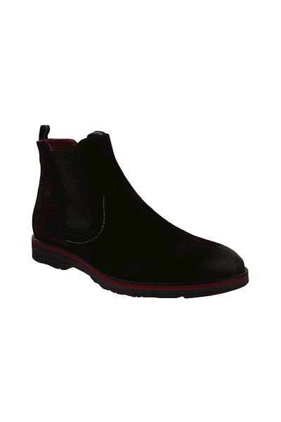 DGN Men's Chelsea Boots Black Suede Genuine Leather 24210222