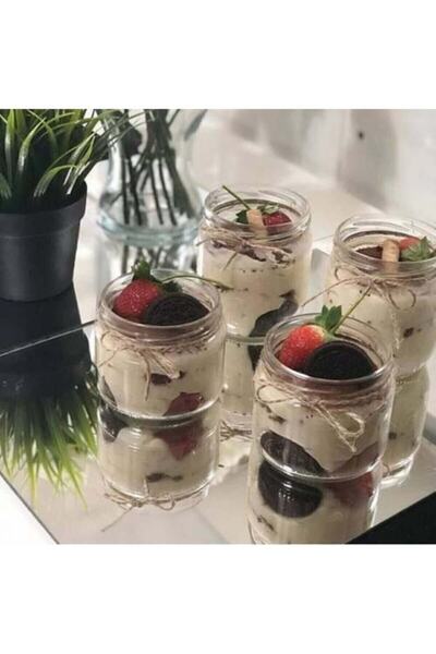 Hanedan 330cc Kapaklı Cam Kavanoz Magnolia Bardağı Magnolya Kavanozu 90 Adet Kapaklı