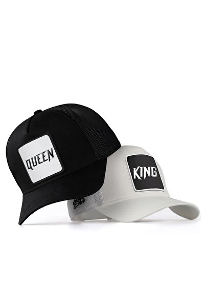 BlackBörk V1 King & Queen Logo Black-White Trucker Hat