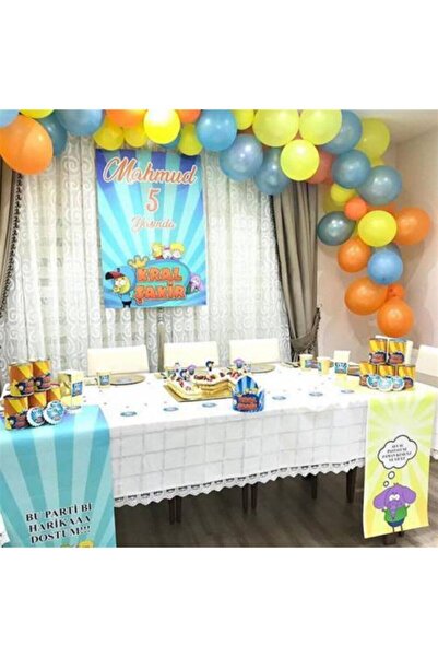 PEKSHOP 100 Adet Kral Şakir Temalı Balon ve 5 Metre Balon Zinciri