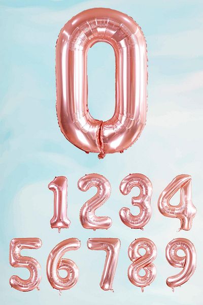PEKSHOP Rose Gold Number Foil Balloon Large Size Rose Gold Number Balloons 100cm 40inch