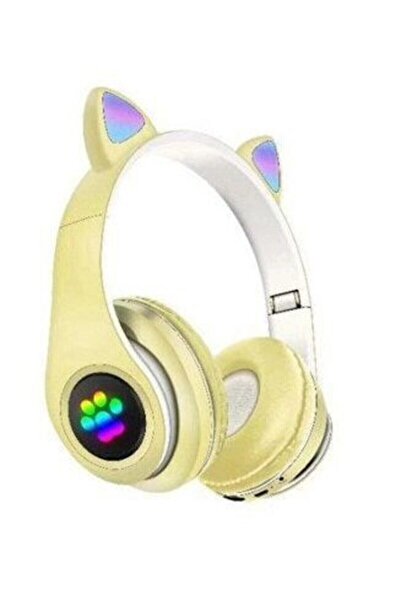 pazariz Rgb Işıklı Kedi Kulak Kulaküstü Bluetooth Kulaklık