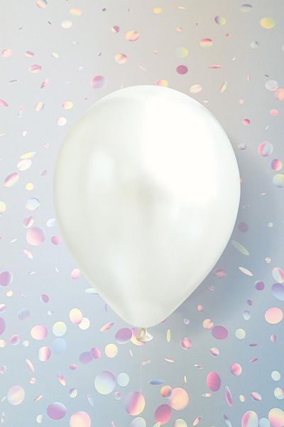 PEKSHOP Metallic White Balloon 12" 30 Cm Metallic Balloon Pack of 10