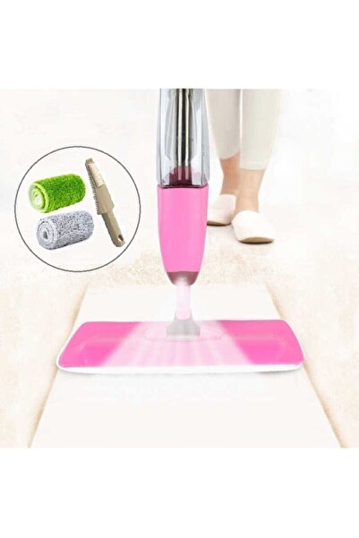 pazariz Microfiber Bezli Deterjan Hazneli Sprey Mop Pembe +4 Yedek Bez
