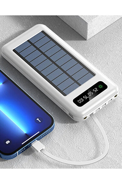 pazariz 10000 Mah Powerbank Göstergeli Powerbank Solar Powerbank Güneş Enerji...
