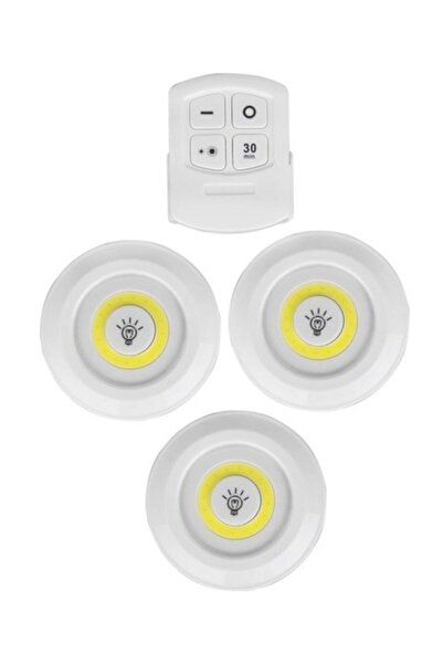 PEKSHOP Uzaktan Kumandalı Yapışkanlı Led Spot Lamba Wt-364