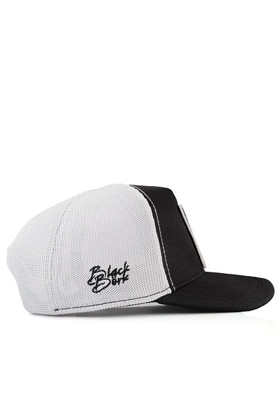 BlackBörk V2 Trucker Boss - Unisex Μαύρο-άσπρο υφασμάτινο καπέλο Cordura με λογότυπο κωδικού 2sb (CAP)
