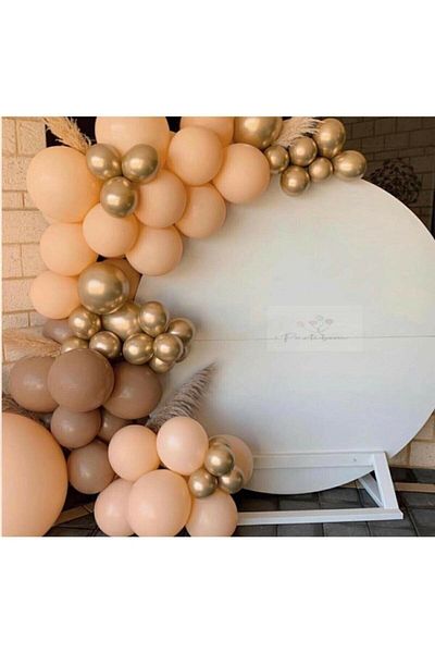 eğlencemarketi 100 Pieces Chrome Gold Caramel Brown Salmon Balloon Chain