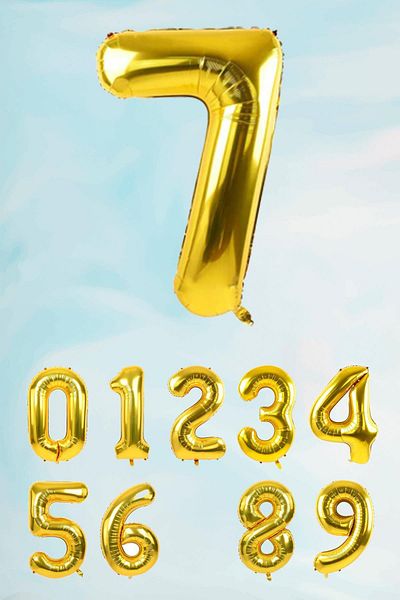 PEKSHOP Gold Number Foil Balloon Large Size Gold Number Balloons 100cm 40inch