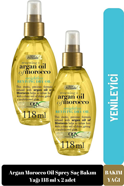 OGX Argan Morocco Oil Sprey Saç Bakım Yağı 118 Ml 2 ADET
