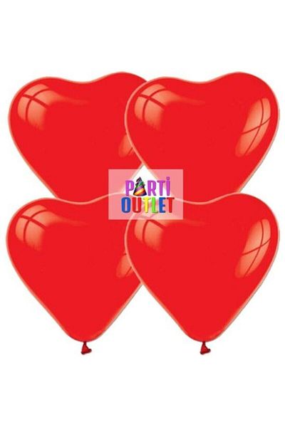 Partioutlet Set of 10 Red Heart Balloons