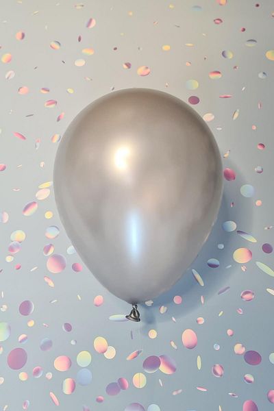 PEKSHOP Metallic Silver Balloon 12" 30 Cm Metallic Balloon 10 Pack
