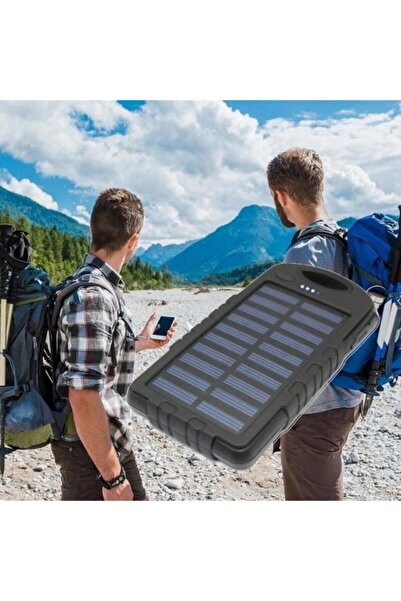 Anycast Solar Güneş Enerjili 10000 Mah 12 Power Led Işık Power Bank