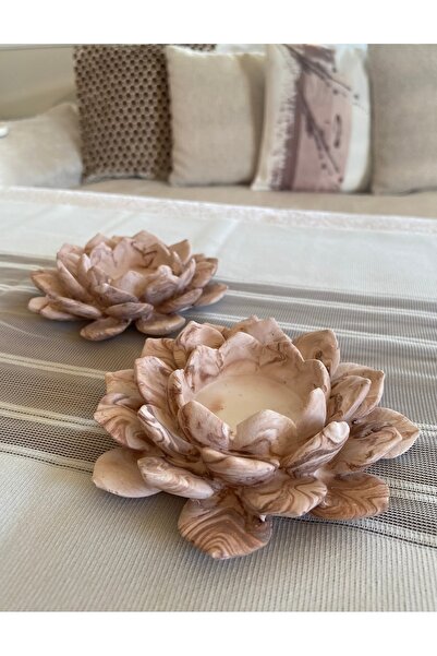 MorVilla Lotus Çiçeği Mumluk,dekoratif Mumluk,tealight Mumluk,hediyelik Eşya,dekoratif Obje Ve Biblo