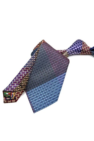 Kravatkolik Colorful Square Pattern Patchwork Classic Tie - Kk12788