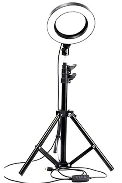 pazariz Led Tripod Işıklı Telefon Tutucu Makyaj Işığı Ring Light 10 Inç + 2.1...