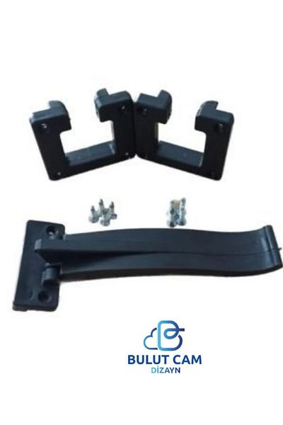 BULUT DİZAYN VE HEDİYELİK EŞYA Outlet and Horn Plastic Suitable for Glass Balconies - Glass Balcony Accessory Cover Black Plastic