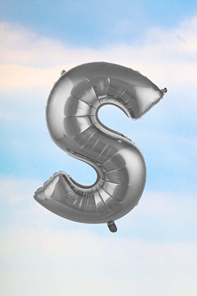 PEKSHOP بالون حرف S فضي 100 سم 40 بوصة 1 متر فضي