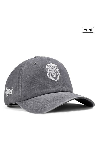 BlackBörk Unisex Vintage Lion Pattern 9 γκρι καπέλο μπέιζμπολ (ΑΝΤΙΚΕΙΜΕΝΤΙΚΟ)