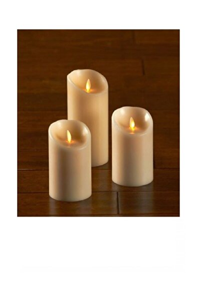 renn Alev Görünümlü Hareketli Dekoratif Mum - 3lü Set