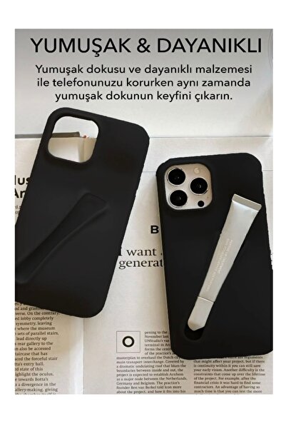 OVADA İphone 13 Pro Uyumlu Rhode Ruj Bölmeli Silikon Lips Kılıf Kapak
