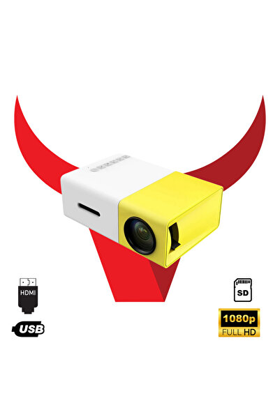 LEERFEI Projeksiyon Cihazı 1080p Destekli Wifi Projeksiyon Cihazı 140 Inç Yansıtma Dahili Hoparlör