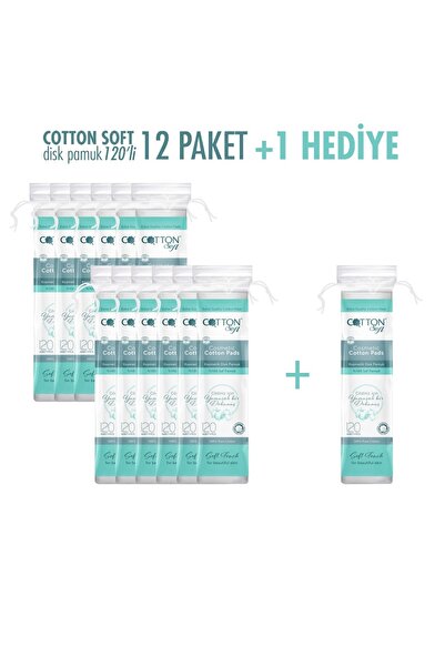 Cotton Soft 12oli Disk Makyaj Temizleme Pamuğu 12li Paket