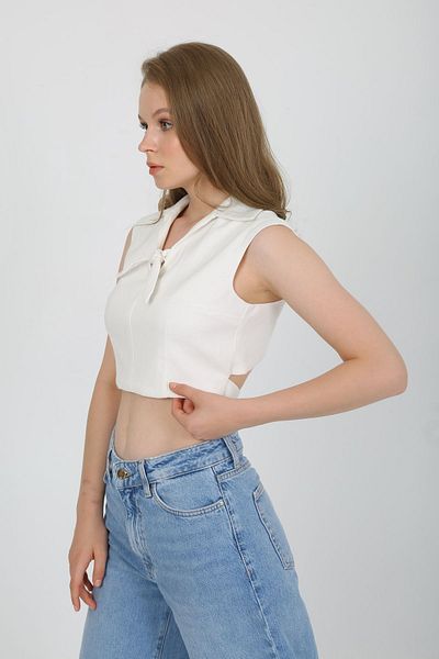 BELLA&BELLA White Crop Top - Women's Summer