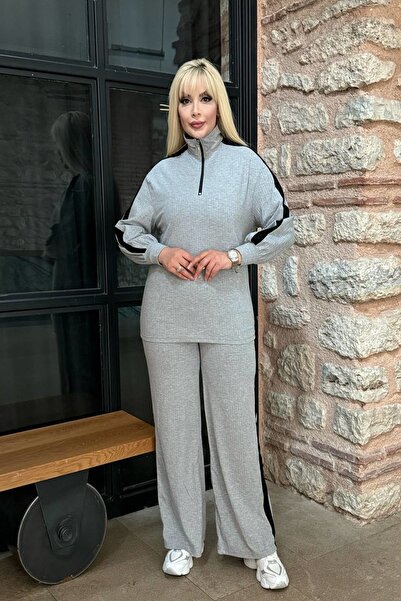 xlargebutik Grayy Cotton Plus Size Camisole Set - Clothing