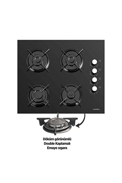 Luxell Black Lake Siyah Cam Ankastre Set