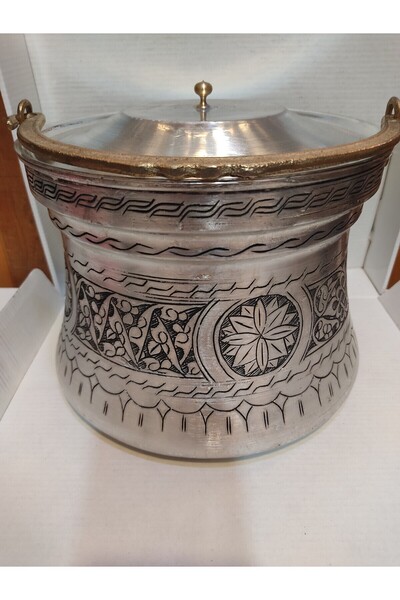 Ustası Antepte Kopya - Işletmeli Eskitme Yoğurt Bakır Bakraç 5 Lt