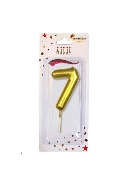 Öz-bal Medium Size Gold Colored Number Candle - 12 cm Party and Birthday