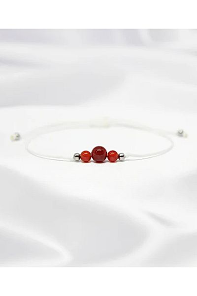 NBS Beautiful Naturel Stones Karnelyan Agate Elegant - Real Natural Stone Bracelet (Quality Hand Work and Ladder Closure)