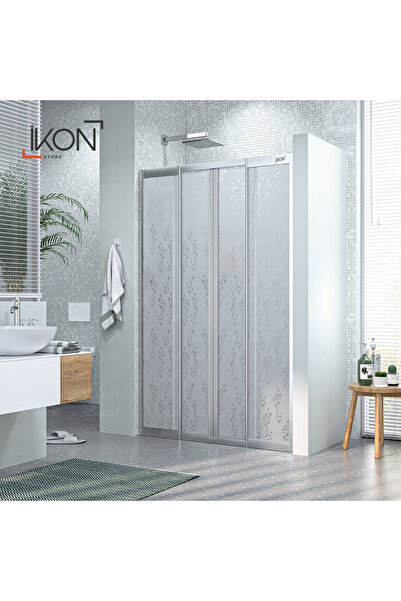 İkon store Plastik, Krom 2 Sabit 2 Açılır Duşakabin