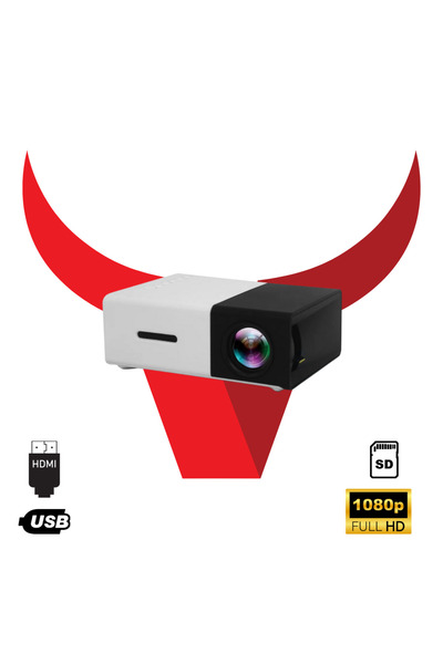 LEERFEI Projeksiyon Cihazı 1080p Destekli Wifi Projeksiyon Cihazı 140 Inç Yan...