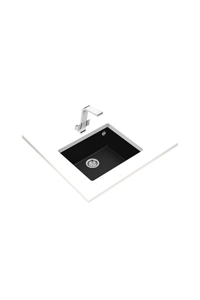 Teka Square 50X40 Under-Counter Granite Sink Black