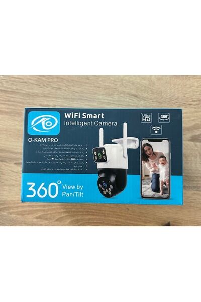 O-KAM Çift Kameralı 6MP PTZ Wifi Kamera Adaptör Hediyeli