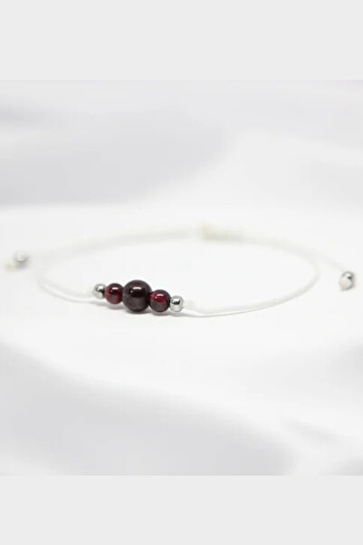 Garnet (Beauty , Hormone ) Elegant Real Natural Stone Bracelet (Quality Handcrafted Stair Closure)