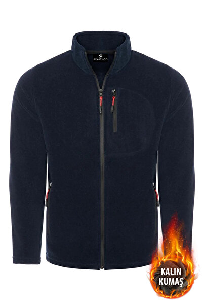 SUVASS CO Champ muška tamnoplava jakna Flis sa punim zatvaračem 3 Sa džepovim...
