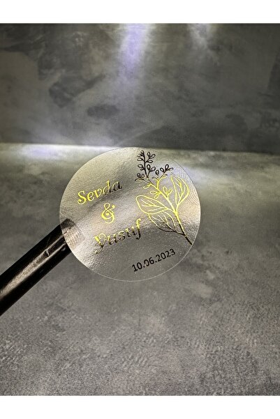Matbaagraf Gold Etiket Sticker Kişiye Özel Kına Nişan Söz Nikah Düğün Etiketi...