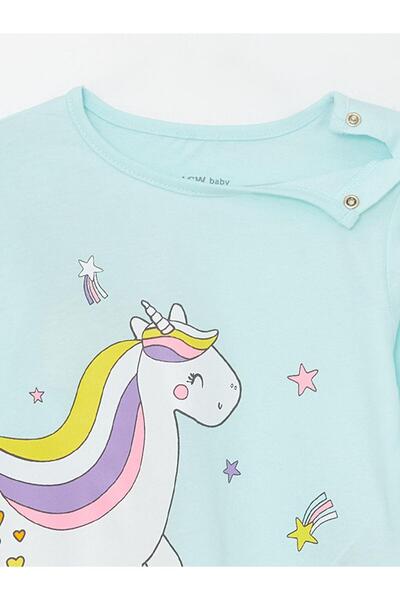 LC Waikiki Crew Neck Long Sleeve Printed Baby Girl Pajama Set