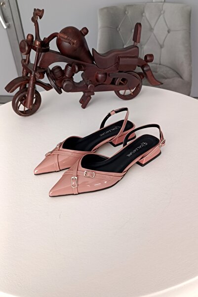 LA CALZATURE Salmon patentirane kožne cipele 2cm, ženske dnevne cipele, Kaiš ...