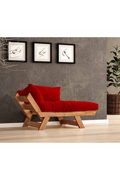 Woodesk Adalar Masif Tik-kırmızı Renk Berjer