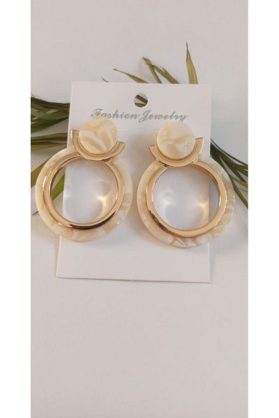 Feride Vintage Steel Earrings - Hoop, Porcelain, Vip Serie, Antiallergic Anti Tarnish Color Anti Throw Earrings