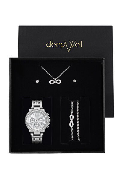 DEEPWELL Anneler Günü Kol Saati Kolye Bileklik Küpe Seti -dt05