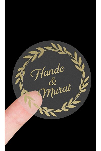 Matbaagraf Gold Etiket Sticker Kişiye Özel Kına Nişan Söz Nikah Düğün Etiketi...