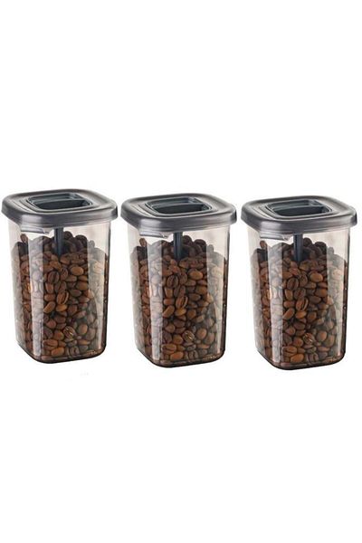 Tiesa Home 450Cc Plastic Tea Coffee Box - Spice Rack Storage Container with 3 Spoons