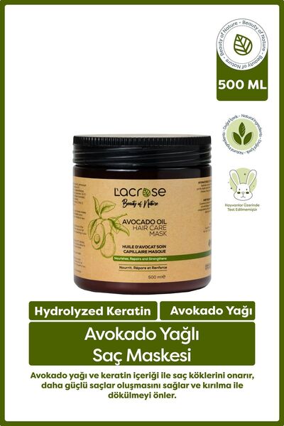 L'ACROSE Avokado Yağlı Saç Maskesi - Avocado Oil Hair Care Mask - 500 ML