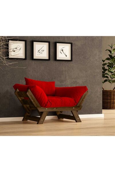 Woodesk Adalar Masif Ceviz-kırmızı Renk Berjer